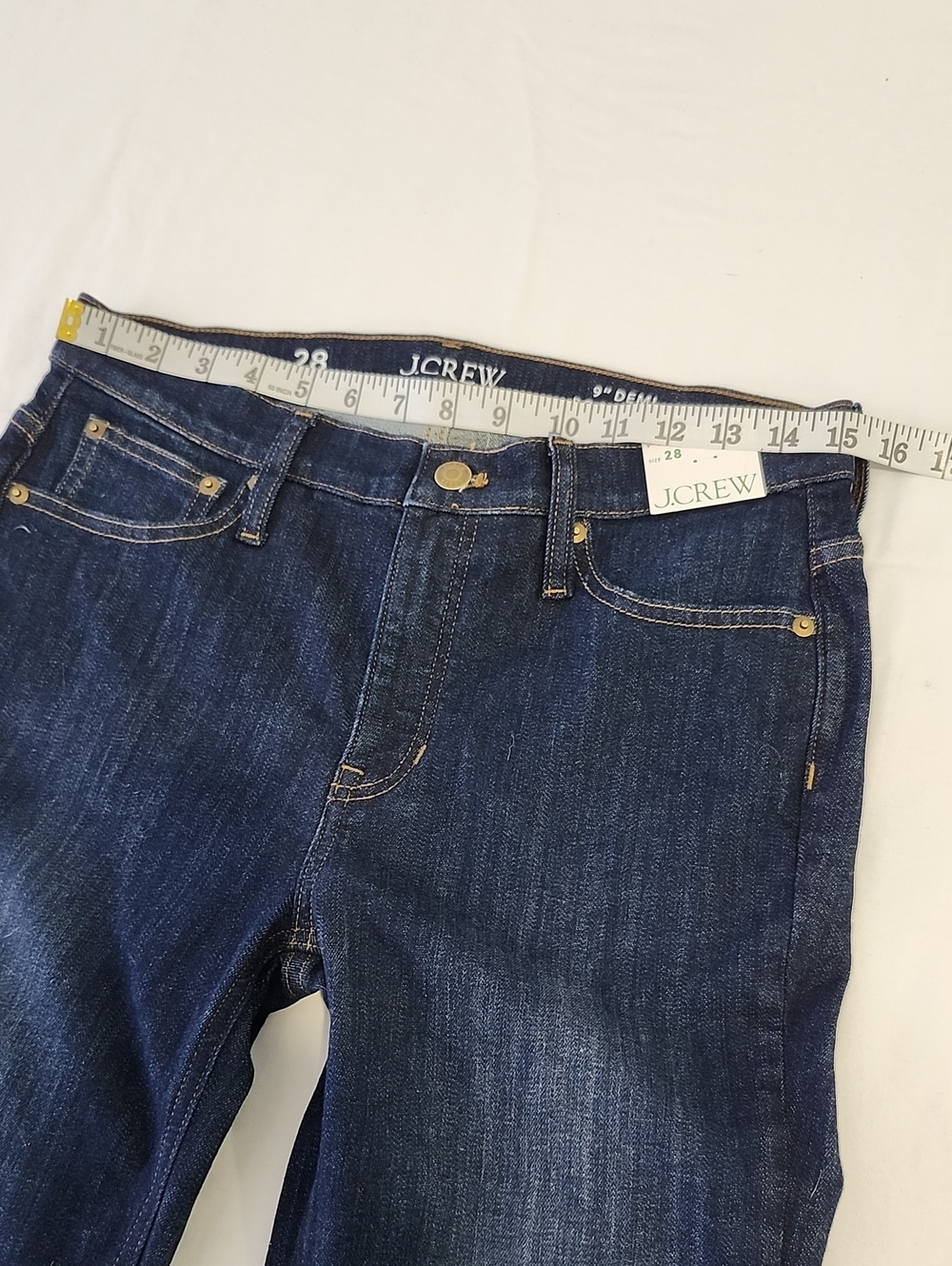 J Crew Womens 9" Demi Boot Crop Dark Indigo Jeans Size 28 NWT Mid Rise Kick - Picture 7 of 9